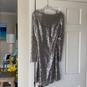 Silver sequin short swing dress. Never worn.